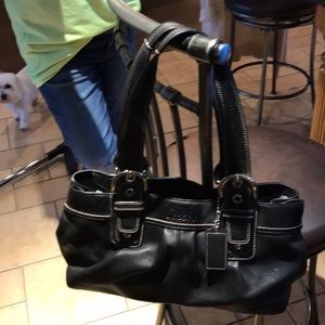 Black leather purse